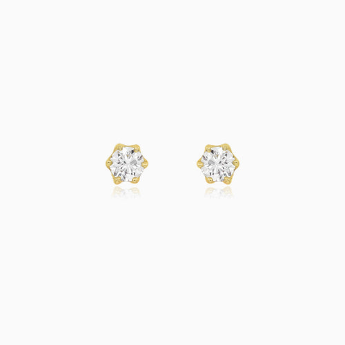 Golden Light Diamond Stud Earrings