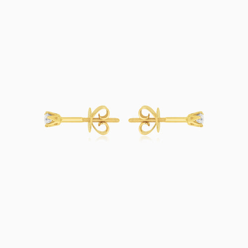 Golden Light Diamond Stud Earrings