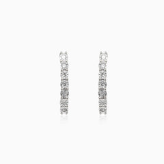 White gold diamond drop earrings