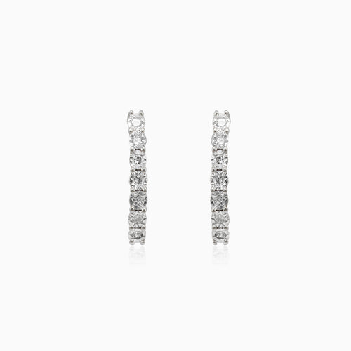 White gold diamond drop earrings
