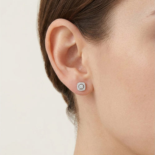 Rose and White Gold Stud Earrings