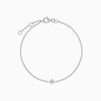 White gold bracelet with a bezel-set diamond