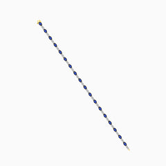 Sapphire and Diamond Tennis Bracelet in Yellow Gold