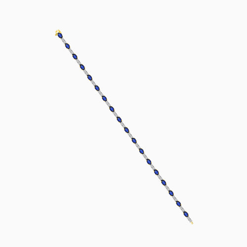 Sapphire and Diamond Tennis Bracelet in Yellow Gold