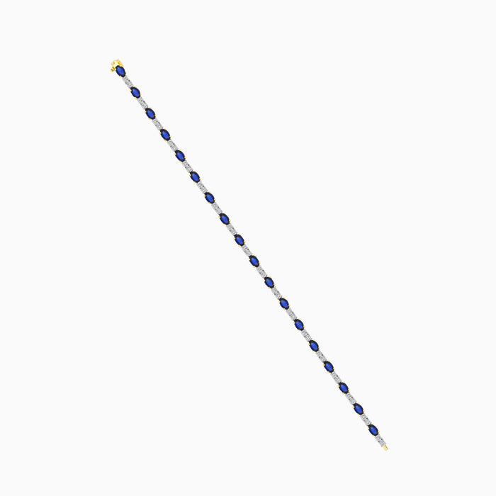 Sapphire and Diamond Tennis Bracelet in Yellow Gold