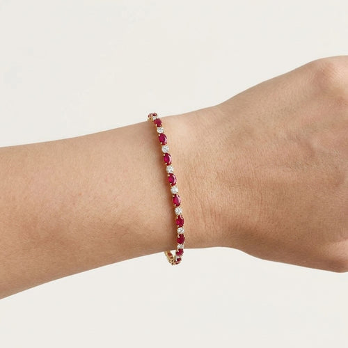 Ruby and Diamond Tennis Bracelet