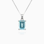 Radiant blue topaz pendant for women