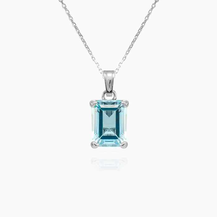 Radiant blue topaz pendant for women