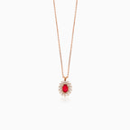 Royal flower necklace with diamond and ruby accents