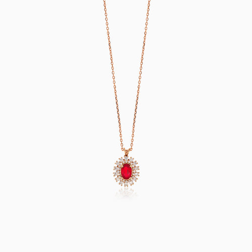 Královský květinový náhrdelník s diamantovými a rubínovými akcenty