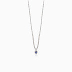 Royal droptear necklace with diamond and sapphire