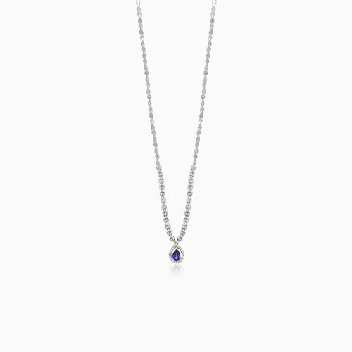 Royal droptear necklace with diamond and sapphire