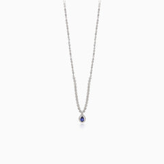 Royal droptear necklace with diamond and sapphire