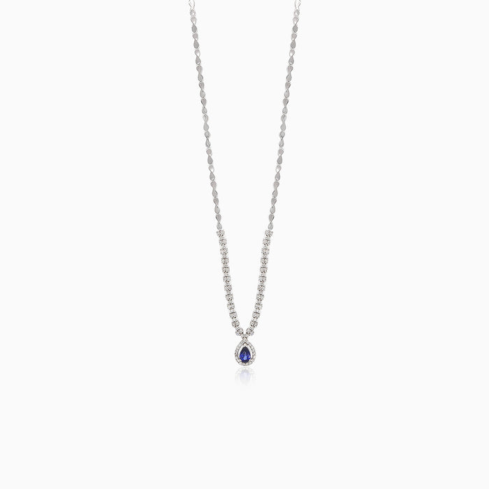 Collier goutte royale avec diamant et saphir