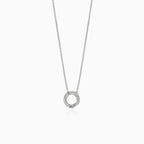 White gold diamond solitaire necklace