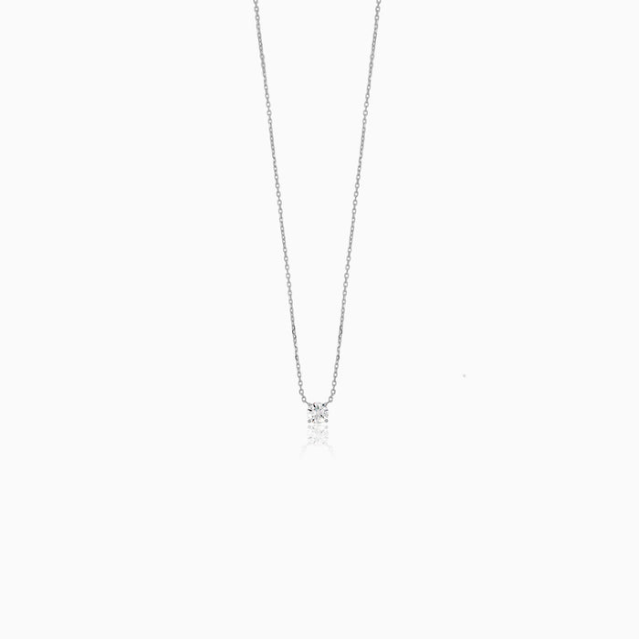 Náhrdelník Z Bílého Zlata Se Solitérním Diamantem