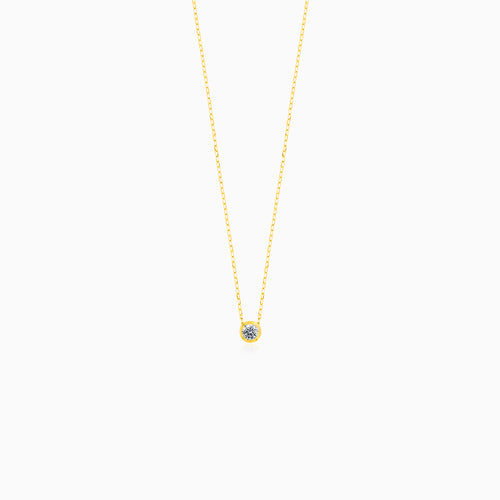 Yellow Gold Bezel-Set Diamond Necklace