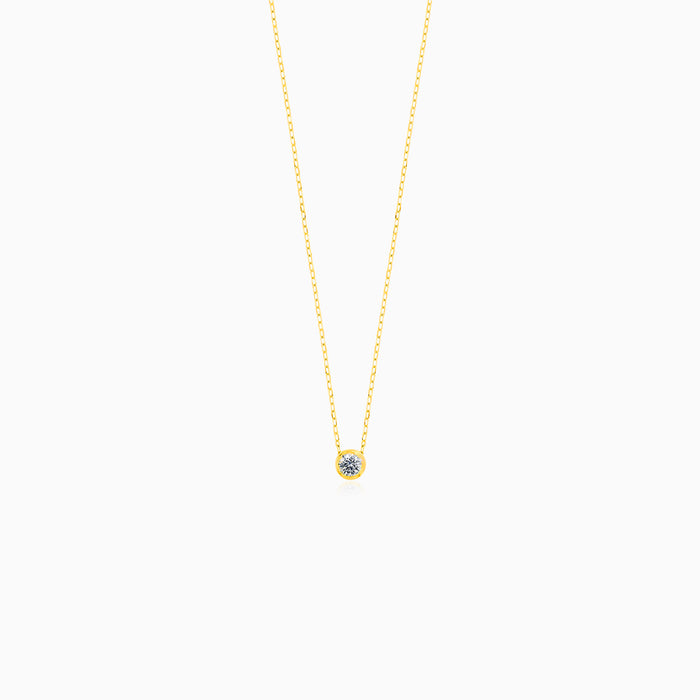 Yellow Gold Bezel-Set Diamond Necklace