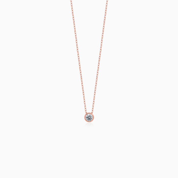 Rose Gold Bezel Diamond Necklace