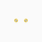 Bezel set gold stud earrings