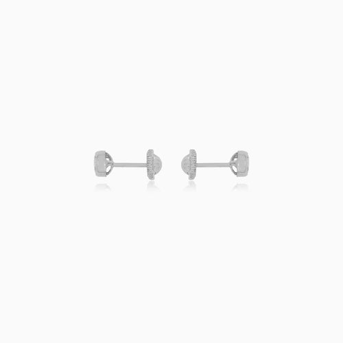 Refined White Gold Zirconia Stud Earrings