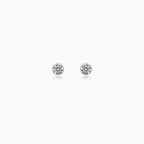 Refined White Gold Zirconia Stud Earrings