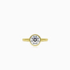 Yellow gold bezel set lustrous ring