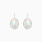 White gold mother pearl earrings