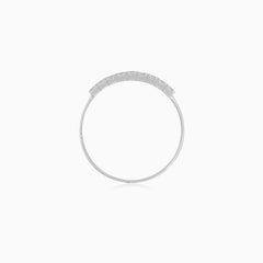 Prsten z bílého zlata se dvěma řadami zirkonů