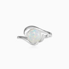 Unique solitaire opal ring for women
