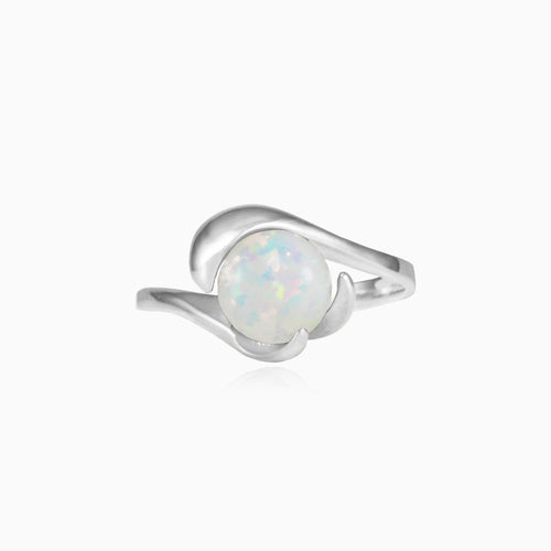 Unique solitaire opal ring for women