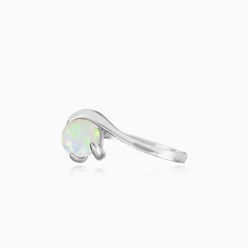 Unique solitaire opal ring for women