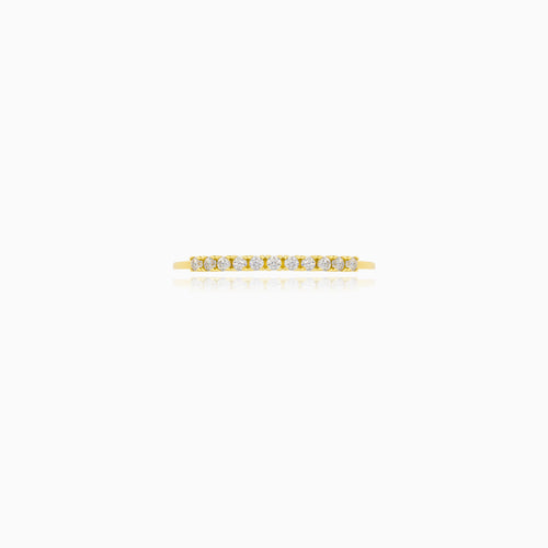 Delicate Yellow Gold Cubic Zirconia Band