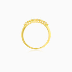 Delicate Yellow Gold Cubic Zirconia Band