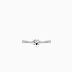 White Gold Round Solitaire Ring