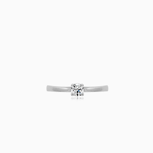 White Gold Round Solitaire Ring