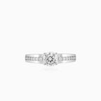 Cubic zirconia ring with side accent stones