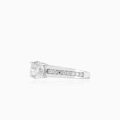 Cubic zirconia ring with side accent stones