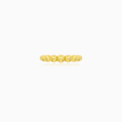 Yellow Gold Beaded Band Ring