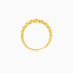 Yellow Gold Beaded Band Ring