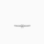 White Gold Solitaire Zircon Ring