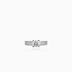 Elegant ring with double cubic zirconia rows