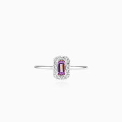 Royal amethyst and zirconia women ring