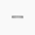 White and Yellow Gold Pavé Zirconia Band Ring