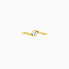 Refined Yellow Gold Zircon Ring