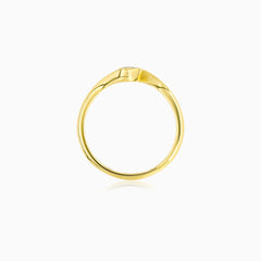 Refined Yellow Gold Zircon Ring