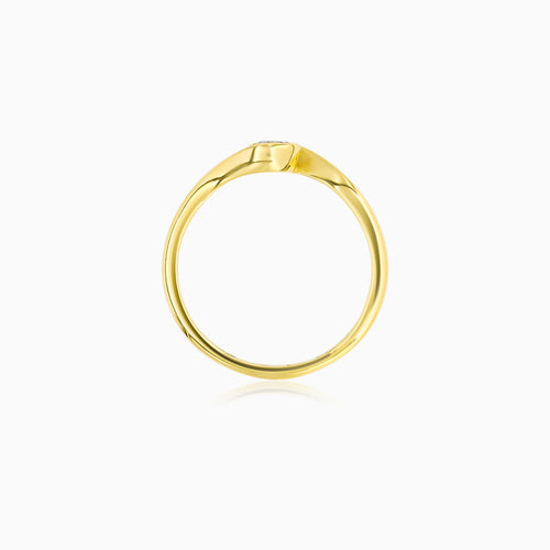 Refined Yellow Gold Zircon Ring