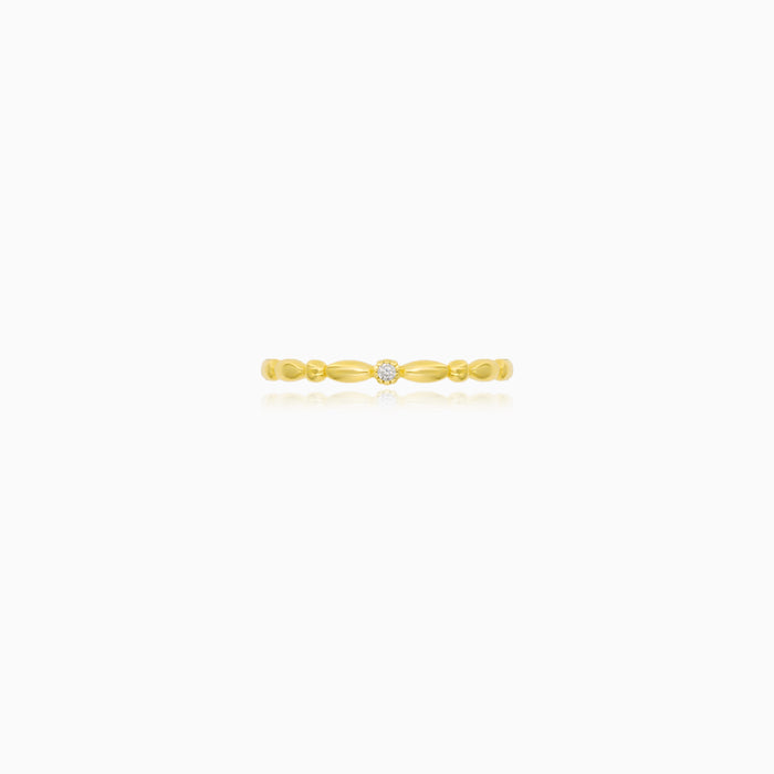 Minimalist Yellow Gold Zirconia Ring
