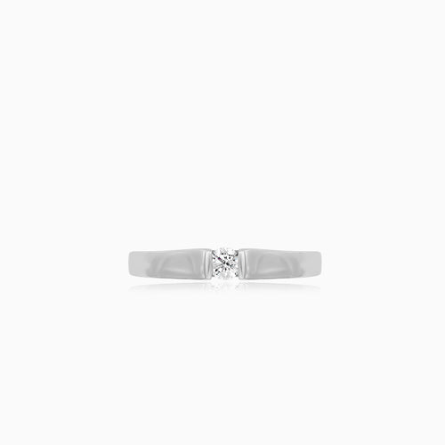 Zásnubní prsten z bílého zlata se zirkonem