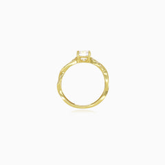 Yellow gold ring with wave shaped design